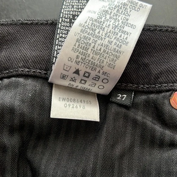 7 For All Mankind Black Josefina Skinny Boyfriend Jeans Size 27 - Picture 13 of 15
